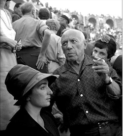 Pablo Picasso and his family at the Arles corrida, 1961